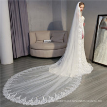 V025 Bride Veil 2019 new design tulle long veils wedding cathedral long lace veil 3.5*3M